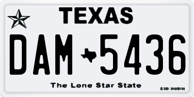 TX license plate DAM5436