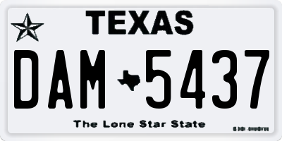 TX license plate DAM5437