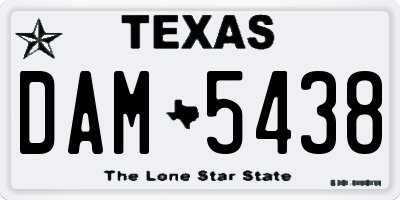 TX license plate DAM5438