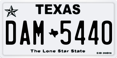 TX license plate DAM5440