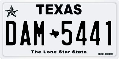 TX license plate DAM5441
