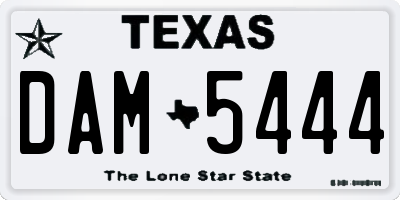 TX license plate DAM5444
