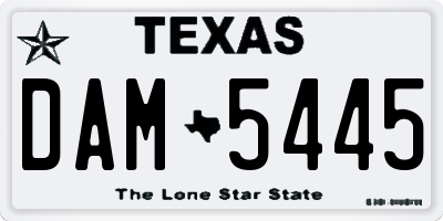 TX license plate DAM5445