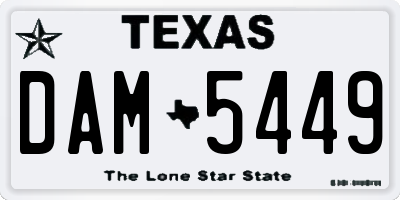 TX license plate DAM5449