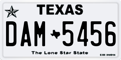 TX license plate DAM5456