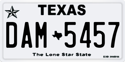 TX license plate DAM5457