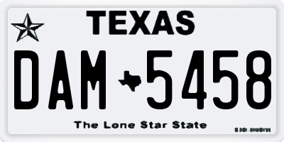 TX license plate DAM5458