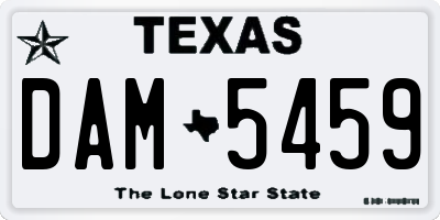 TX license plate DAM5459
