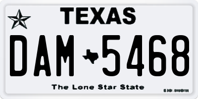 TX license plate DAM5468