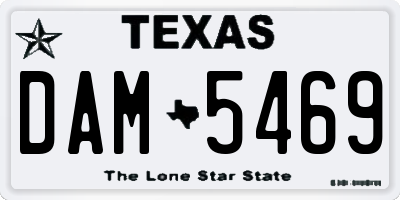 TX license plate DAM5469