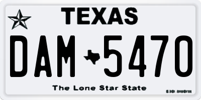 TX license plate DAM5470