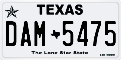 TX license plate DAM5475