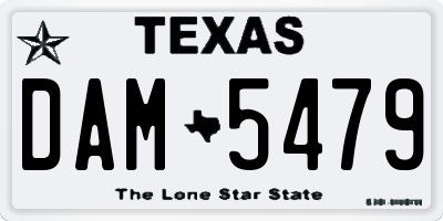 TX license plate DAM5479