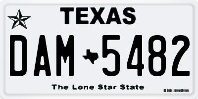 TX license plate DAM5482