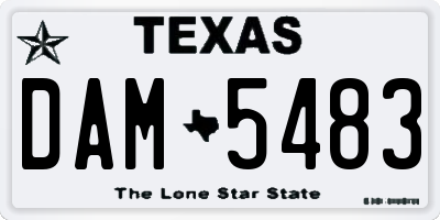 TX license plate DAM5483