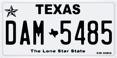 TX license plate DAM5485
