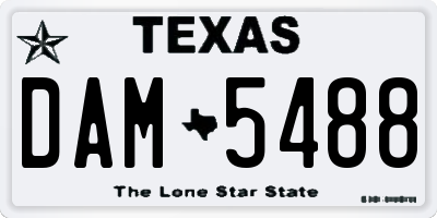 TX license plate DAM5488