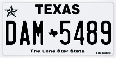 TX license plate DAM5489
