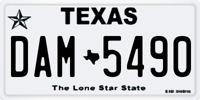 TX license plate DAM5490