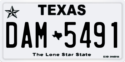TX license plate DAM5491