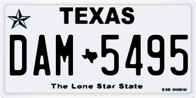 TX license plate DAM5495