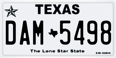 TX license plate DAM5498