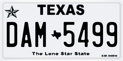 TX license plate DAM5499