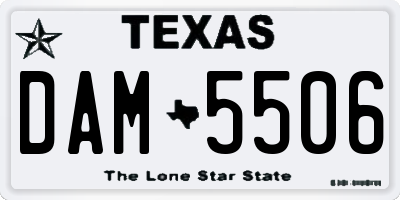 TX license plate DAM5506