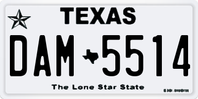 TX license plate DAM5514