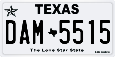 TX license plate DAM5515