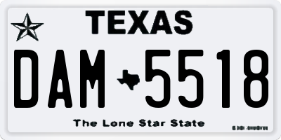 TX license plate DAM5518