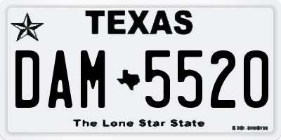 TX license plate DAM5520