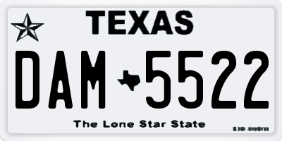 TX license plate DAM5522
