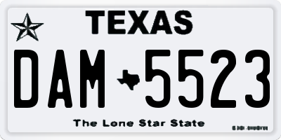 TX license plate DAM5523