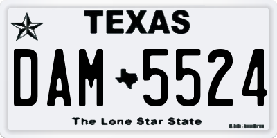 TX license plate DAM5524