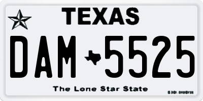TX license plate DAM5525