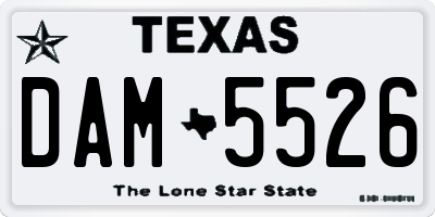 TX license plate DAM5526