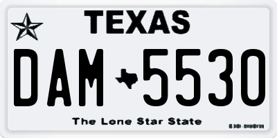 TX license plate DAM5530