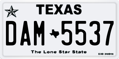 TX license plate DAM5537