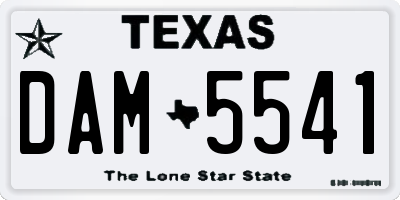 TX license plate DAM5541