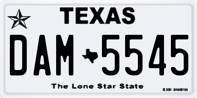 TX license plate DAM5545
