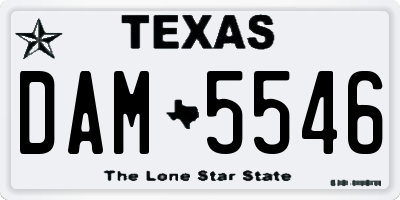TX license plate DAM5546