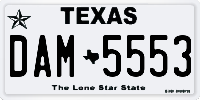 TX license plate DAM5553