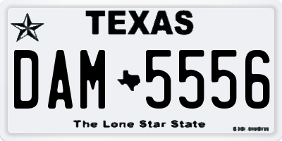 TX license plate DAM5556