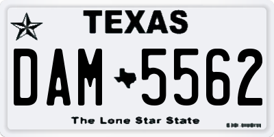 TX license plate DAM5562