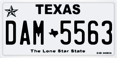 TX license plate DAM5563