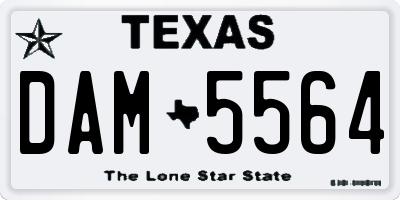 TX license plate DAM5564