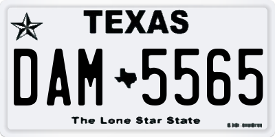 TX license plate DAM5565