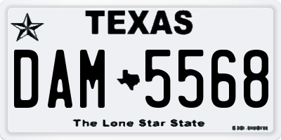 TX license plate DAM5568