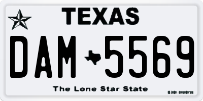 TX license plate DAM5569